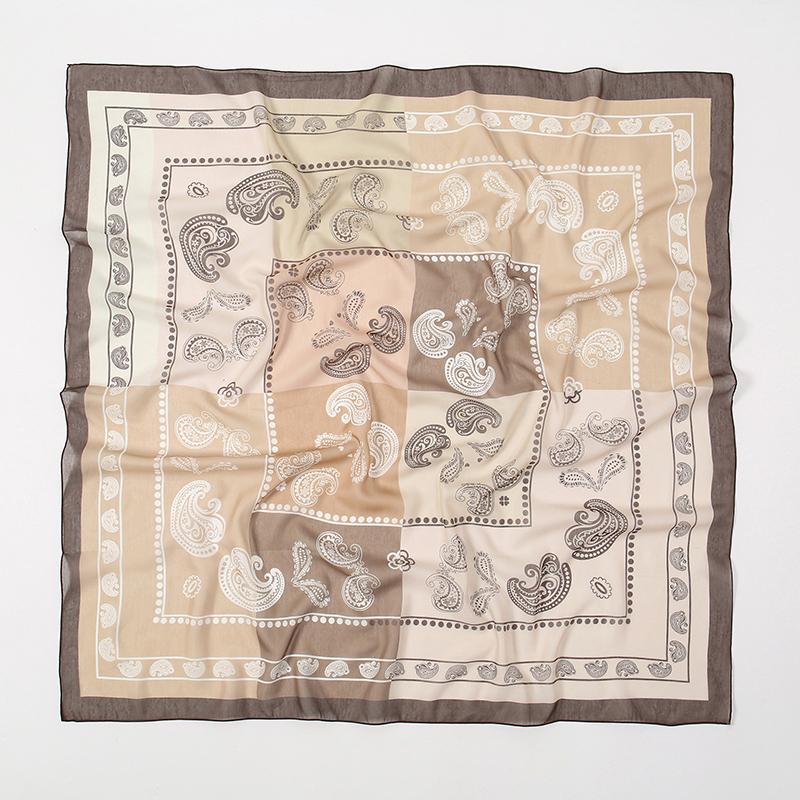 Luxury 90x90cm Square Scarf for Women Silk Feeling Shawl Satin Hijab Fashion Wraps Hair Bands Ribbon Headband Female Bandana