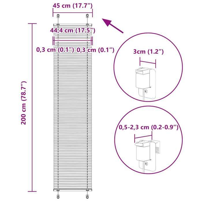 VidaXL Store Plissé Crème 45x200 Cm Largeur Du Tissu 44,4 Cm Polyester, Window Pleated Blind, Accordion Blind, Blind 4015302
