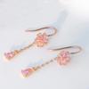 Серьги Cherry Blossom для розового цвета, гипоаллергенные, 925 пробы, японский подарок FH.bird, женщины, золото, качающиеся, металлы, серебро, серьги, цветок, стиль,