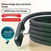 100 Вт USB на Type-C Кабель для быстрой зарядки 90° Угловой Кабель для передачи данных PD USB C Super Charging Игровой Кабель для Телефона