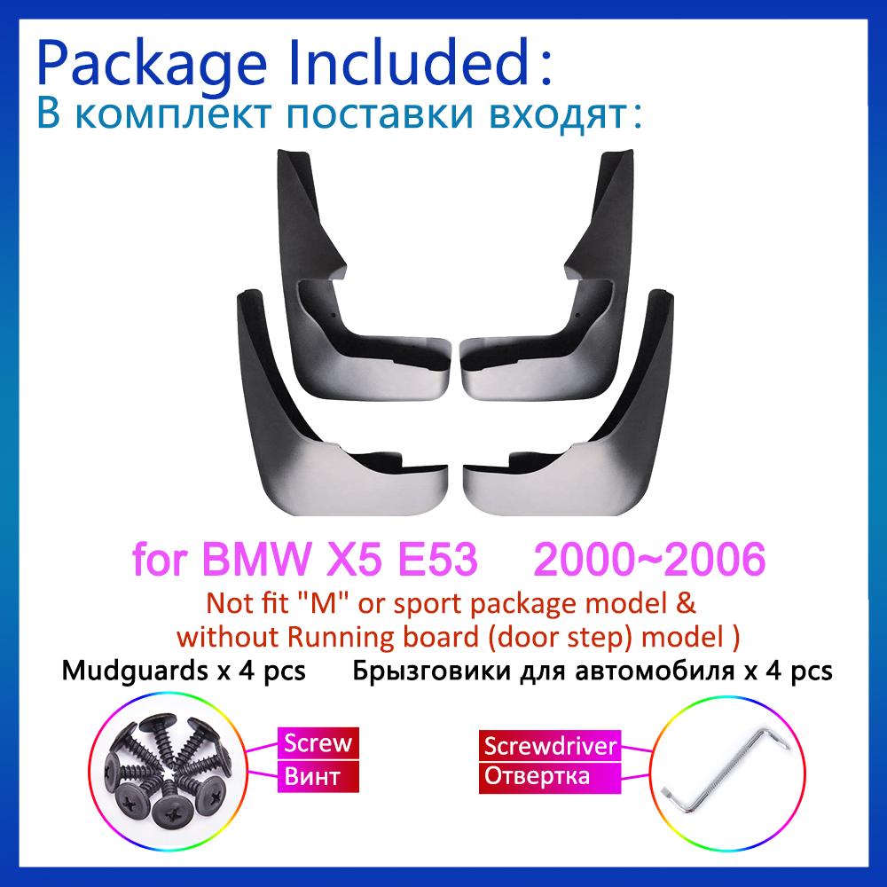 For BMW X5 E53 2000 2001 2002 2003 2004 2005 2006 Mud Upgrade Anti-splash Mudguards Front Rear Wheels Fender Mudflap Accessories
