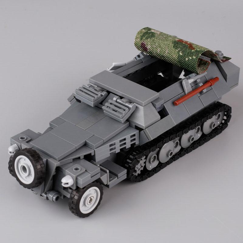 Военный США Франция Великобритания Бронированная машина MOC Конструктор Фигурка солдата Танк Орудийная тележка Пушка Медицинский грузовик Транспортная игрушка K33