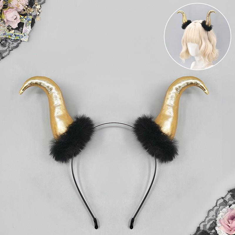 Halloween Demon Horn Headband Cosplay Accessory Goat Horns Costume Party Sweet Gothic Style