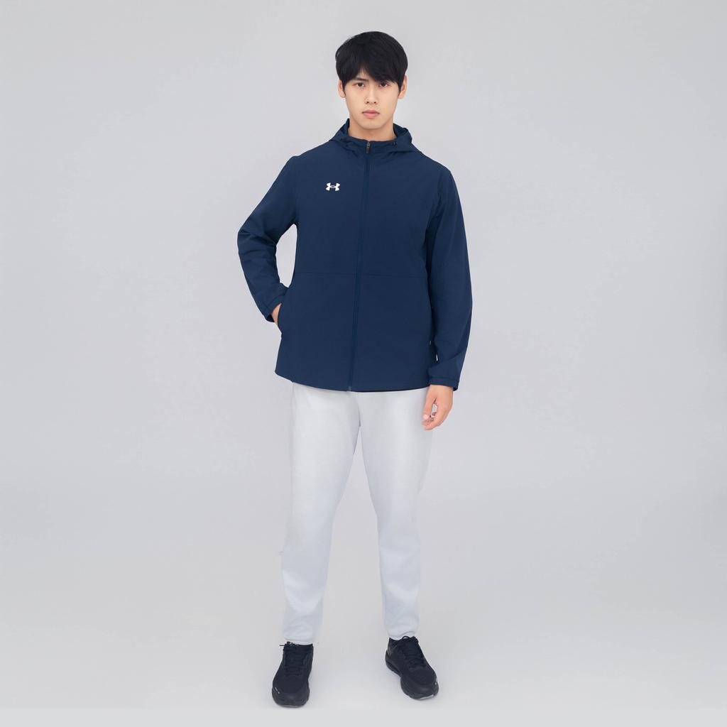 Under Armour Футбольная тканая куртка с длинным рукавом и логотипом, унисекс, куртки, академический синий 21600411-408