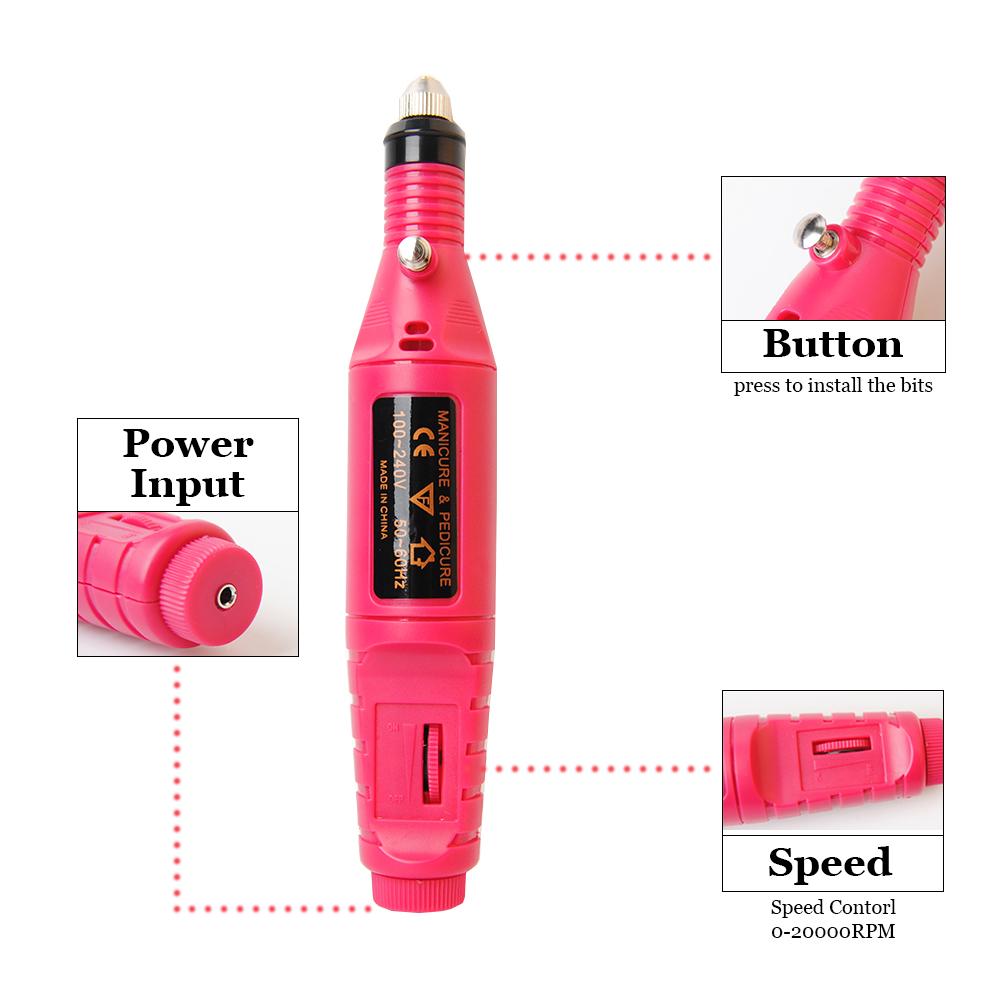 Профессиональная электрическая дрель для ногтей, дизайн ногтей, точечная ручка, набор сверл для педикюра, оборудование для дрели для ногтей, инструменты