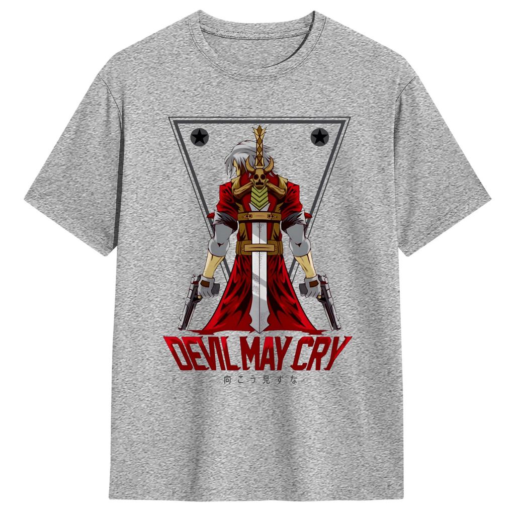 Винтажная стираная Игра Devil May Cry Темная эстетика Игровой мерч Подарок фанату Y2K Графическая оверсайз футболка Мужская Женская Печатная футболка Летняя Повседневная