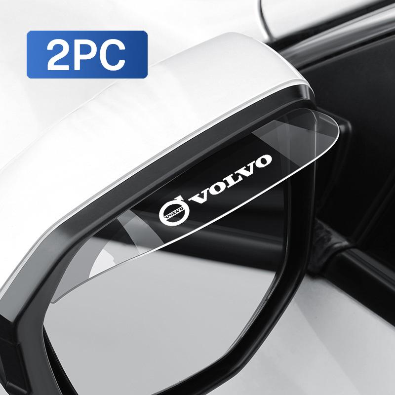 For Volvo 2PCS Transparent Car Emblems Rearview Mirror Rain Eyebrow Shield Cover For Volvo V60 XC60 XC90 S60 XC40 V40 S80 V90 EX