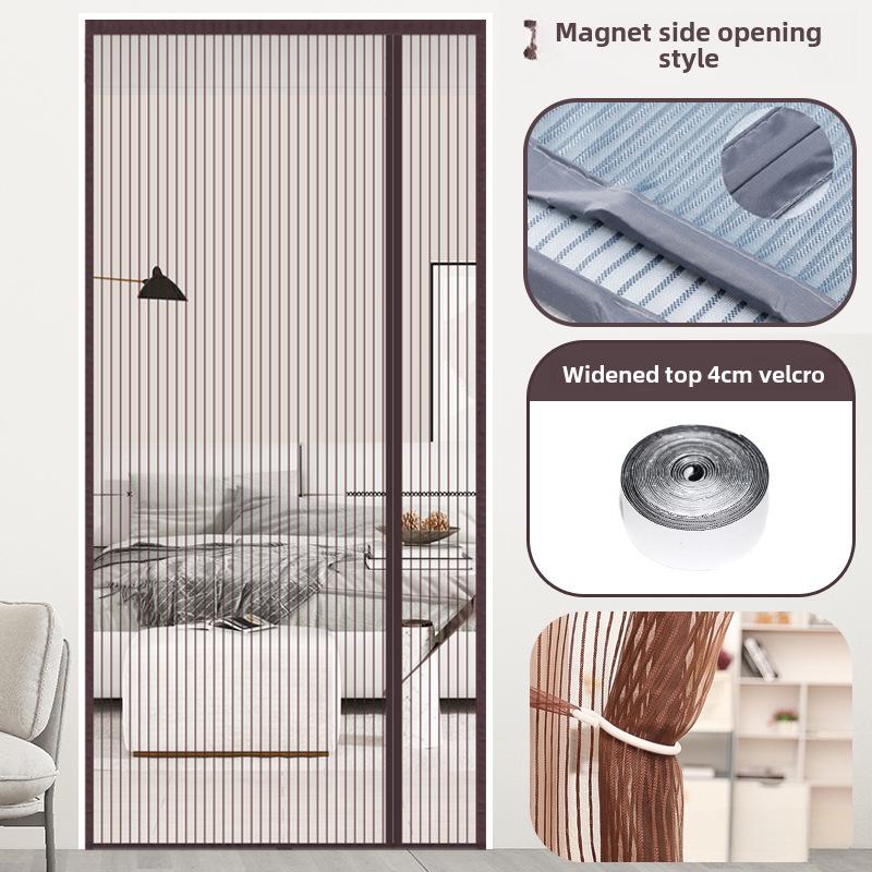 Магнитная москитная штора, открывающаяся вбок — сетка на липучке без сверления для спальни, самозакрывающаяся защита от мух и насекомых.