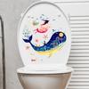 Toilet Sticker Strong Adhesive Vibrant Color Cartoon Pattern Wall Decal Home Bathroom Decoration