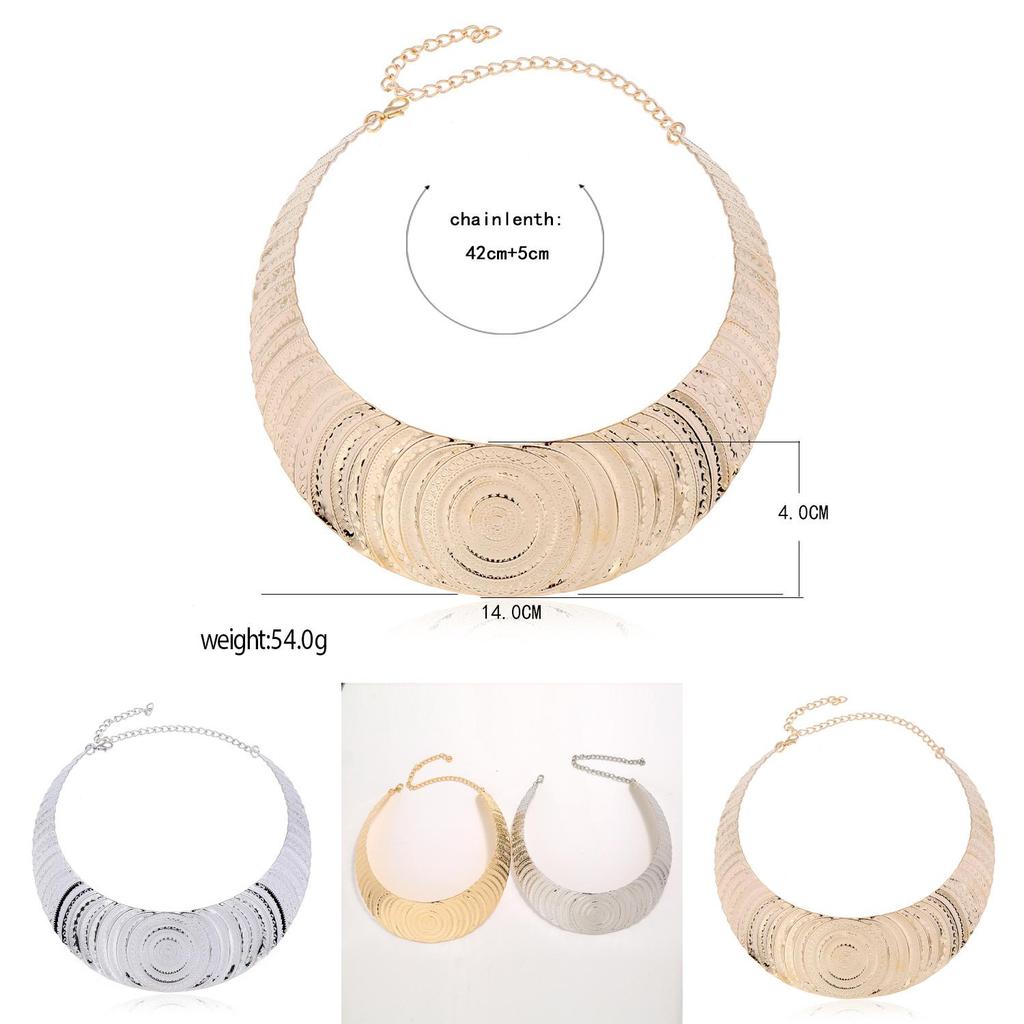 Металлическое колье-заявление в стиле знаменитостей с гальваническим покрытием для особых случаев