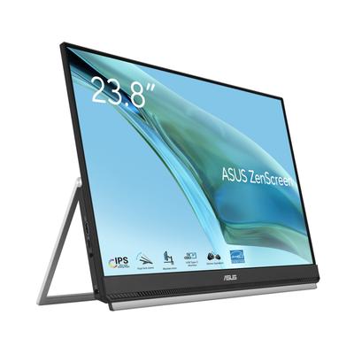 Asus Мобильный монитор Мобильный дисплей ZenScreen MB249C 23,8 дюйма/IPS/Full HD/USB-C/Антибликовое покрытие/Динамик/Ручка для переноски/Подставка/C-образный зажим/Крючок для перегородки/