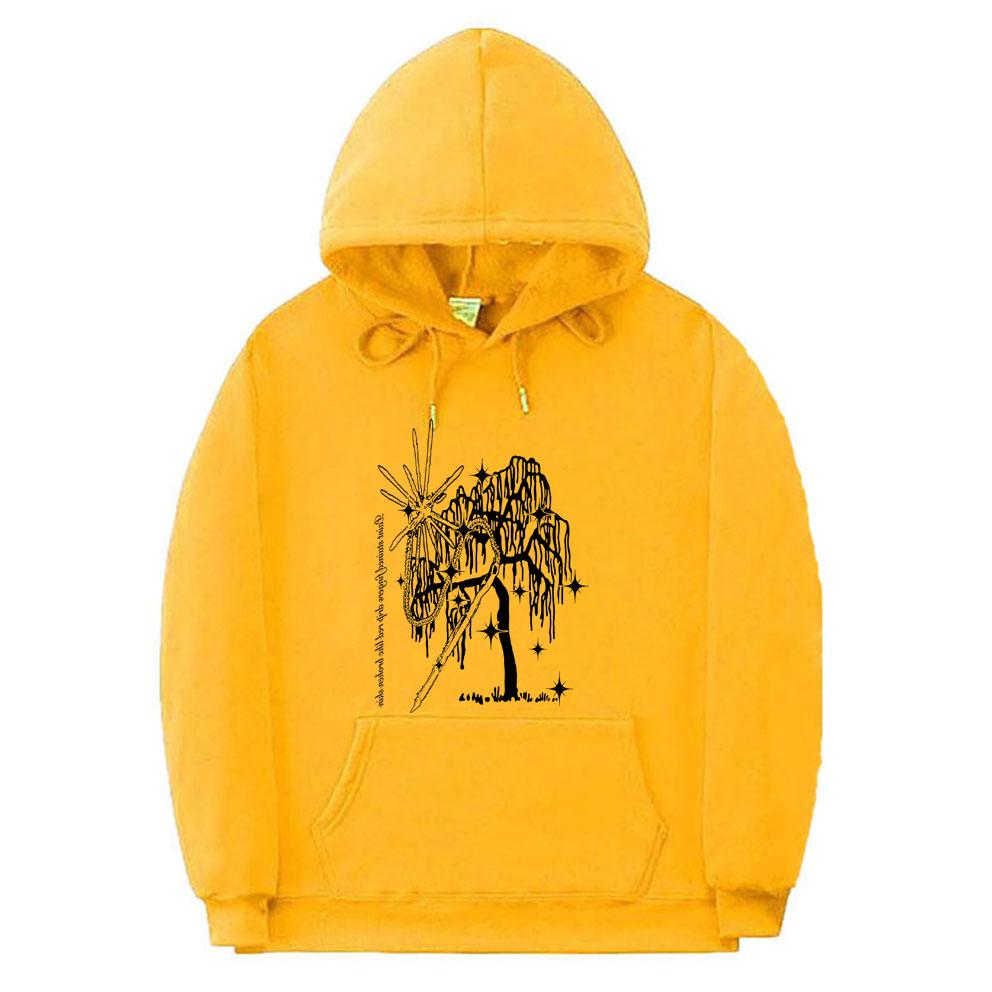 Рэппер Ecco2k Drain Gang Aloegarten Tree Logo Print Толстовка Bladee Хип-хоп Спортивная одежда Унисекс Женская мода Повседневная негабаритная толстовка