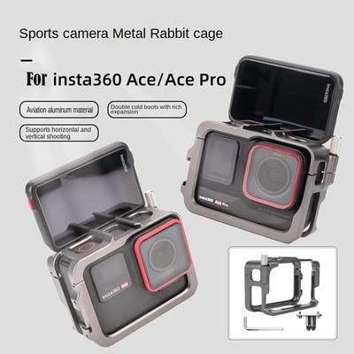 Кейс-рамка из алюминиевого сплава для Insta360 Ace / Ace Pro Металлическая клетка-кролик Insta360 Ace Защитная расширительная рамка Аксессуар для камеры