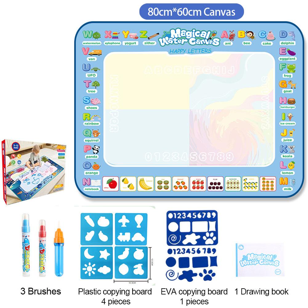 60x80 см Волшебный водный коврик для рисования Раскраска с многоразовыми волшебными ручками Доска для рисования Монтессори Развивающие игрушки Детские подарки