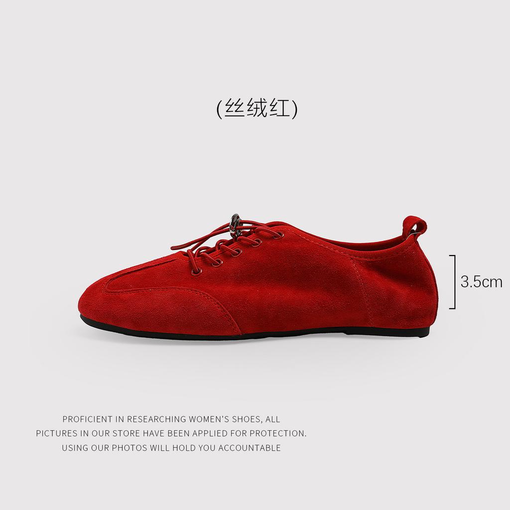 The First Layer Of Sheepskin European Retro Style Cross-Strap German Training Shoes Women'S Spring And Summer Soft-Soled Casual Shoes Are Versatile