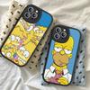 Чехол для телефона Simpsons с анимацией для взрослых для iPhone 16 15 14 13 12 11 Pro Max Plus Кожаный чехол