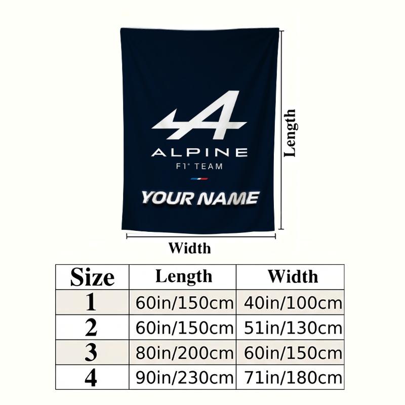 Custom Name Alpine F Pattern Wall Tapestry Aesthetic Wall Hanging Printed Fabric Blanket Decorative Tapestries for Bedroom Living Room Home Decor