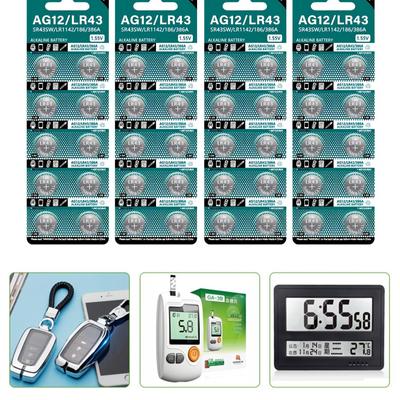 Упаковка из 10/20/30/40 шт. AG12/LR43 батарейки-таблетки SR43SW LR1142 186 386A батарейки-таблетки для часов игрушка с дистанционным управлением
