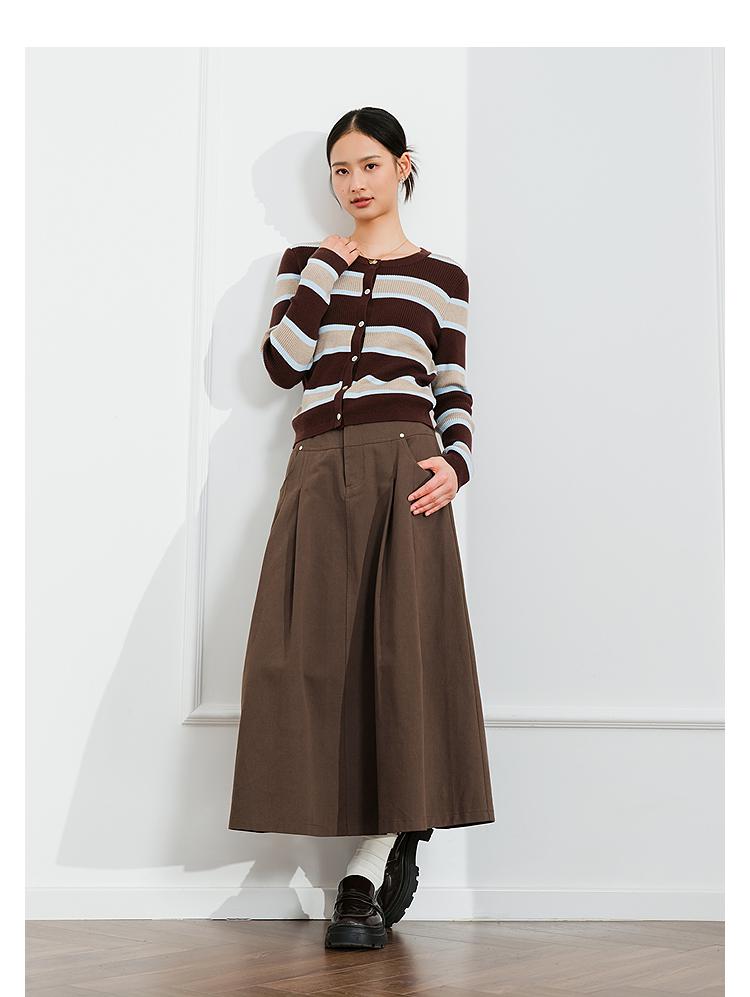 Lagogo Lago Valley's new all cotton comfortable high waist slimming design skirt