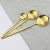 6Pcs/Set Gold Dinnerware Spoon Set Stainless Steel Cutlery Set Dinner Set Coffee Tea Spoon Tableware Home Kitchen Silverware Set