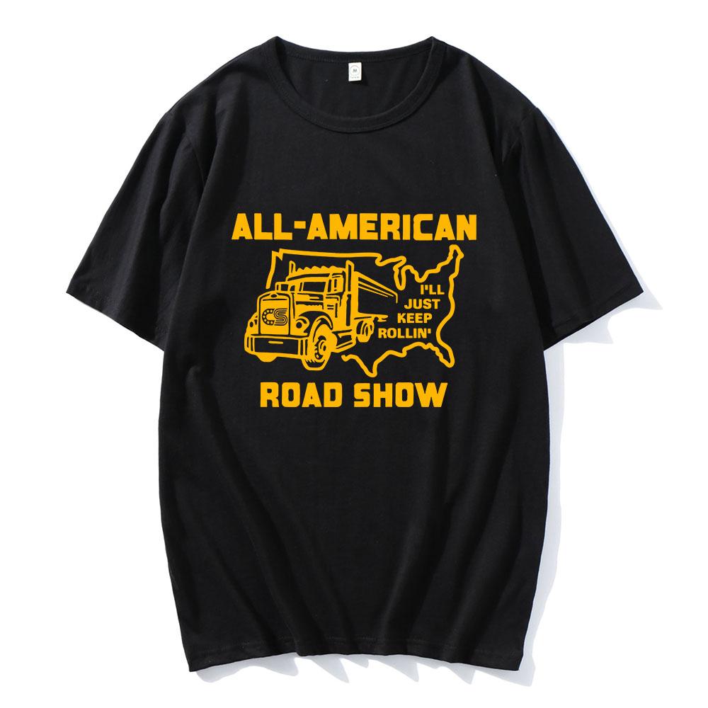 Футболка с принтом All-American Road Show CHRIS STAPLETON Дизайн Рок-группы Футболки С коротким рукавом Хлопковая футболка Унисекс Уличная одежда -...