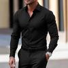 1 шт. Рубашка в стиле business casual с длинным рукавом, Формальная рубашка в весенне-осеннем стиле, Слегка эластичная и не требующая глажки
