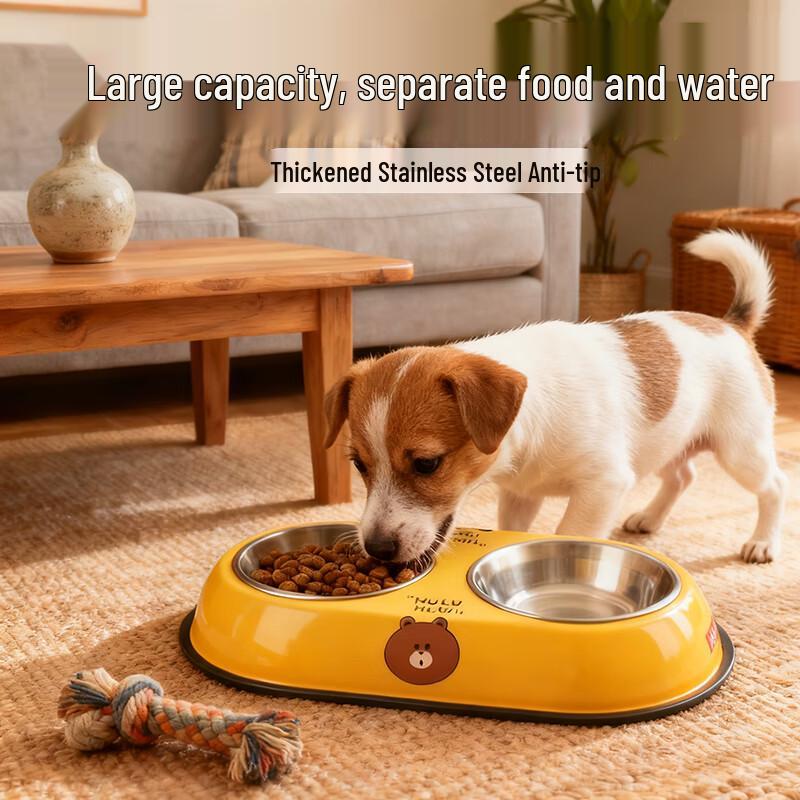 HELLOJOY Двойная миска из нержавеющей стали для еды и воды для домашних животных