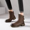 First Layer Cowhide Chelsea Boots Women's 2025 Autumn and Winter New Khaki Retro Leather Short Boots Women's Leather Boots