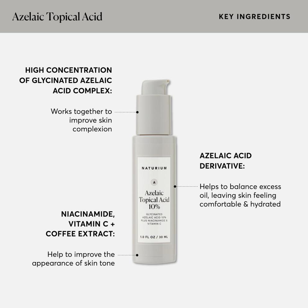 Naturium Azelains   ure 10 % zur topischen Anwendung, Sch   nheitsbehandlung f   r Gesicht und Hautpflege mit Niacinamid und Vitamin C, 28 g