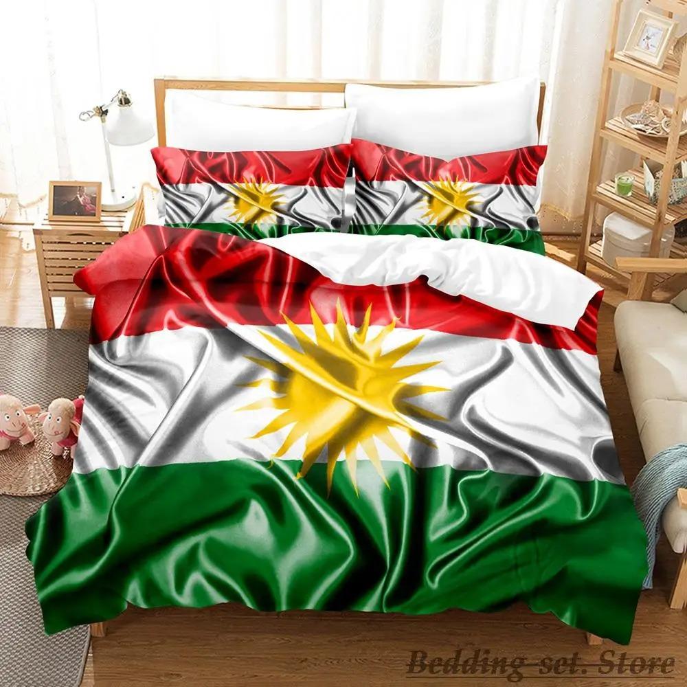 Комплект постельного белья с флагом Курдистана, односпальная кровать, двуспальная кровать размера «king-size», комплект постельного белья для взрослых и детей, комплект пододеяльников, комплекты постельного белья parure de lit