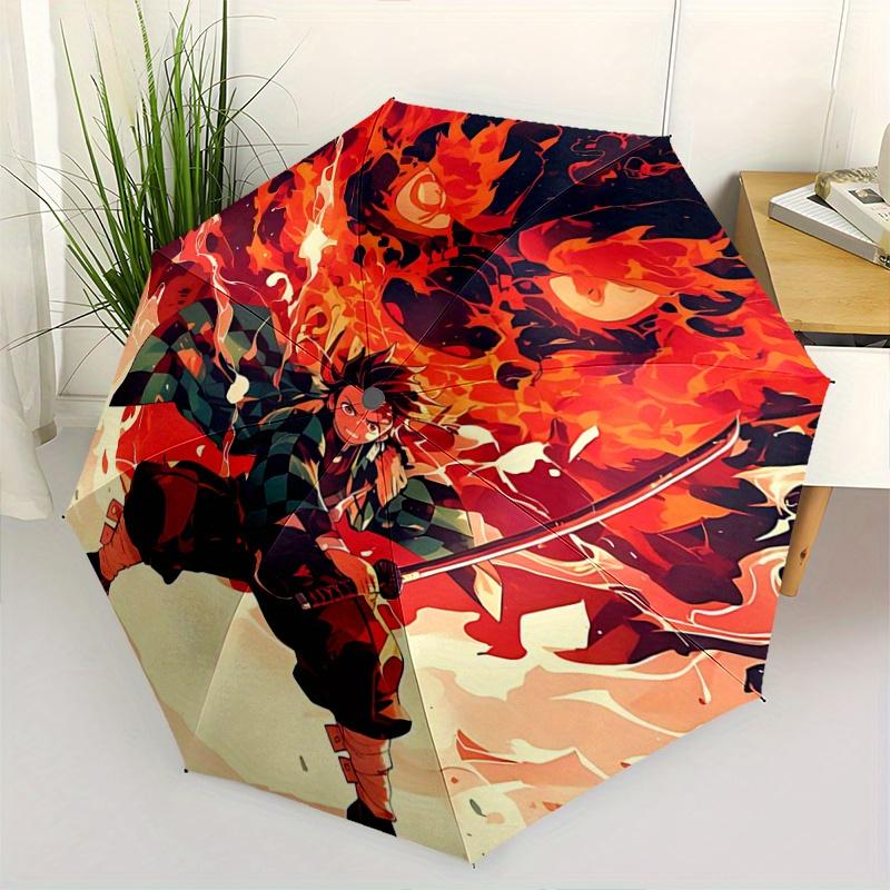 1pc Demon Slayer Tanjiro's Automatic Open/CloseUmbrella, Portable Compact Umbrella for Men & Women Y031