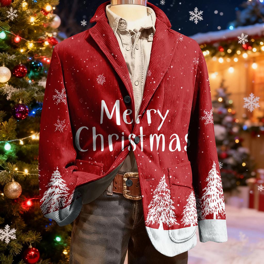 Мужской уродливый рождественский вельветовый теплый карманный пиджак-кардиган, мужской повседневный костюм