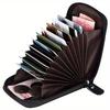 1Pc Leather Card Case with Zippered Coin Compartment Long Lasting and Durable  Portable Perfect for Daily Commuting