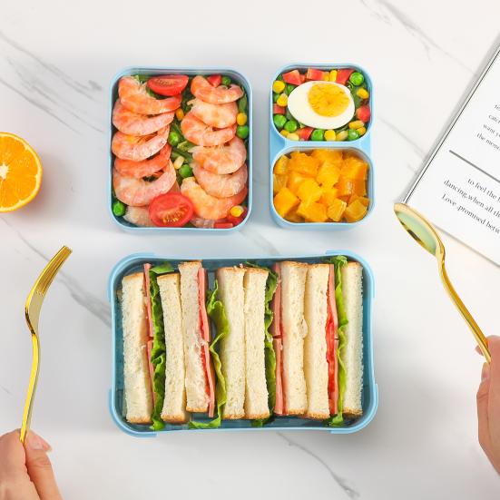 Ланч-бокс Bento для взрослых и детей, герметичный контейнер для ланча без бисфенола А, контейнер для планирования еды с несколькими отделениями