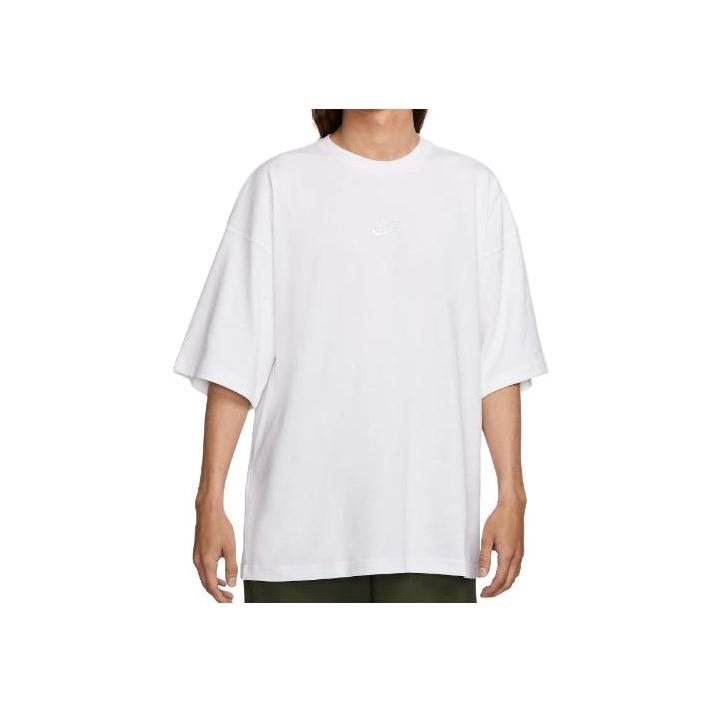 Nike Solid Color Embroidered Logo Crew Neck Short Sleeve T-Shirt Men tops White FB9767-100