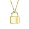 Персонализированный начальный алфавит AZ монограмма простая простая пара сентиментальная функция замок кулон очарование любовники навесной замок ожерелье для женщин подростков 14K золото