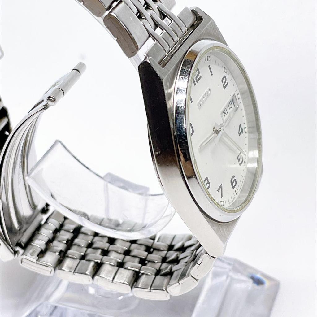 Used 457 SEIKO Men's Watch Quartz Day-Date New Battery Working