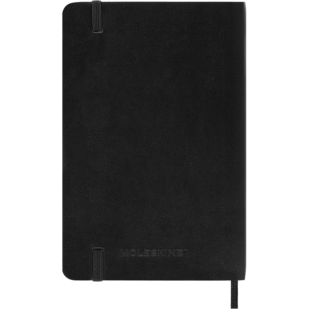 Ежедневник Moleskine 2027, начало в январе, 12 месяцев, карманный формат (9см х 14см), Мягкая обложка, Черный