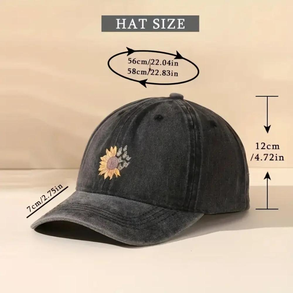Трансграничная шляпа с цветами, стирка, печать, солнцезащитный уличный кепка, кепка с утиным козырьком, мужская, женская, однотонная, джинсовая кепка с подсолнухом