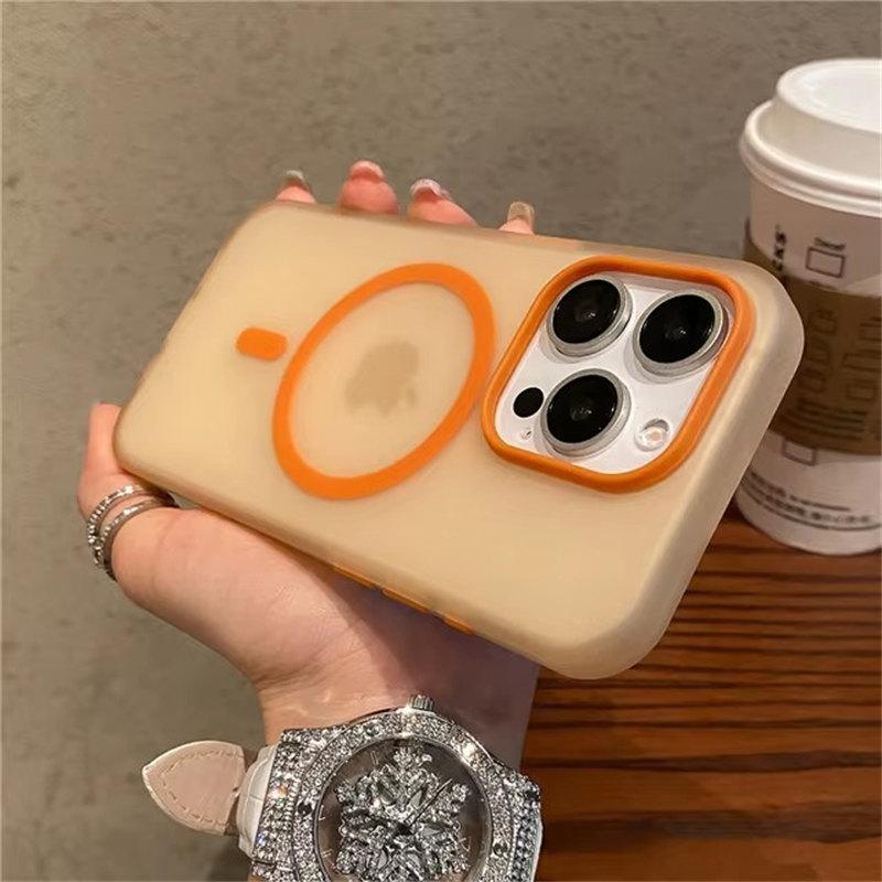 Матовый прозрачный чехол Candy Magnetic Wireless Charge для iPhone 16 15 Pro Max 14 Plus 13 12 для Magsafe Shockproof Hard Cover