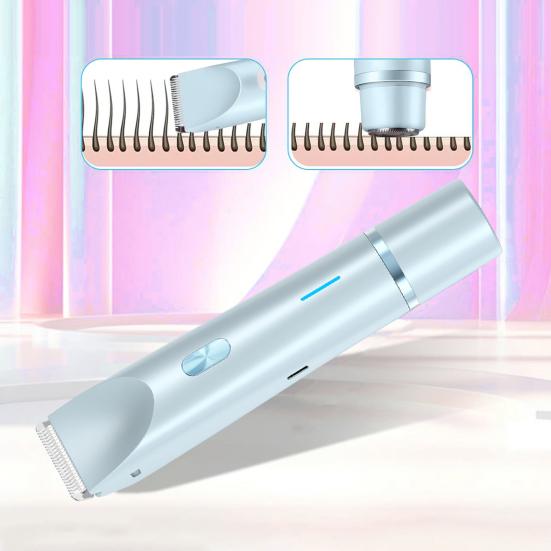 Женская электрическая бритва с двойной головкой, перезаряжаемая через USB, водонепроницаемая, портативная, для лица, тела, зоны бикини, рук, ног, эпилятор, бритва, триммер