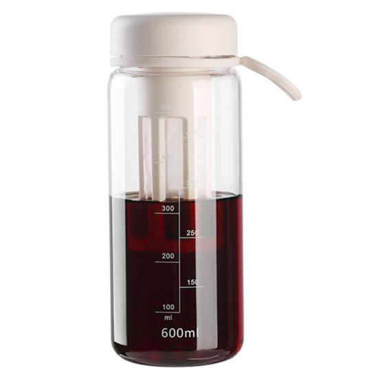 450/600ML Cold Brew Cup with Scale Filter Food Grade Large Capacity Portable Travel Tea Bottle Cold Brew Coffee Maker Jar