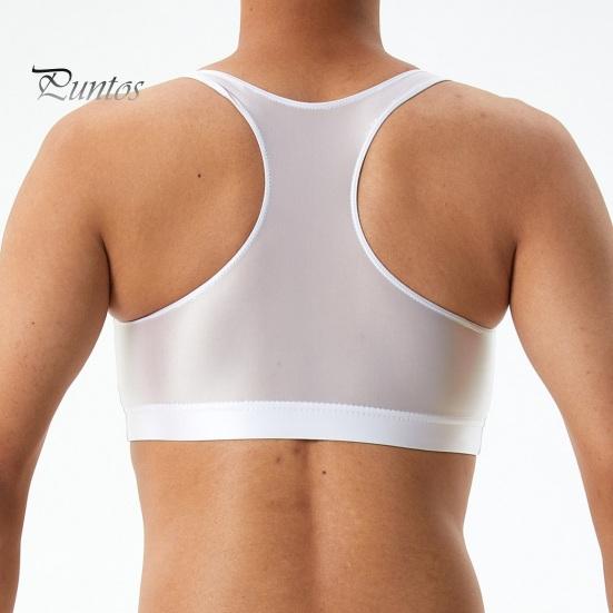 Мужской сексуальный глянцевый шелковистый жилет с круглым вырезом без рукавов, топы на бретельках, сплошной цвет, узкие топы с гладкой поверхностью