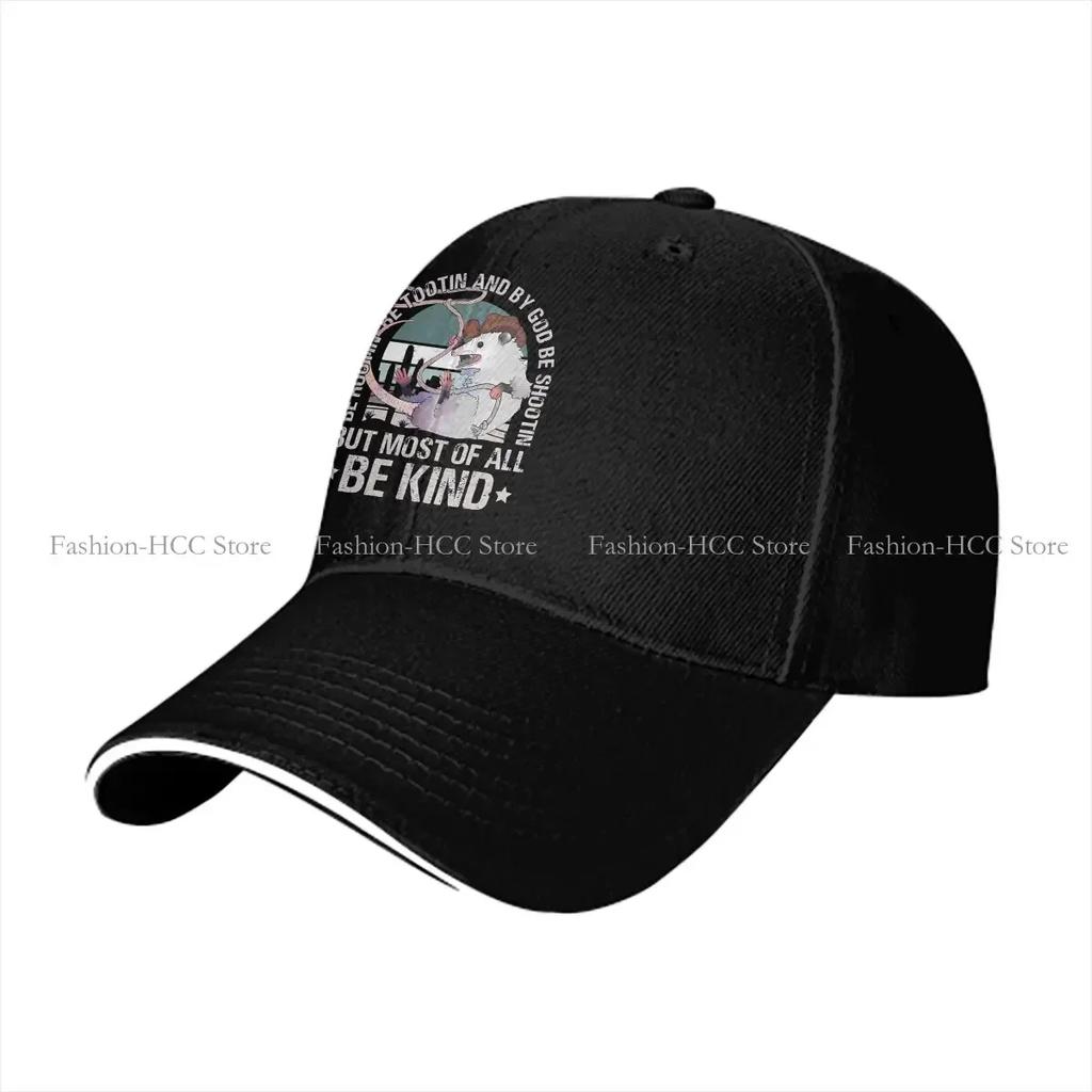 By God Be Shootin But Most Of All Bekind Opossum Cowboy Solid Color Baseball Caps Peaked Cap Rootin Tootin Sun Shade Hats