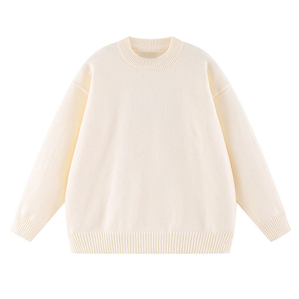 680g Heavyweight Knit Sweater with Faux Rabbit Fur Style, Round Neck, Unisex, Autumn/Winter, Customizable Inner and Outer Layers