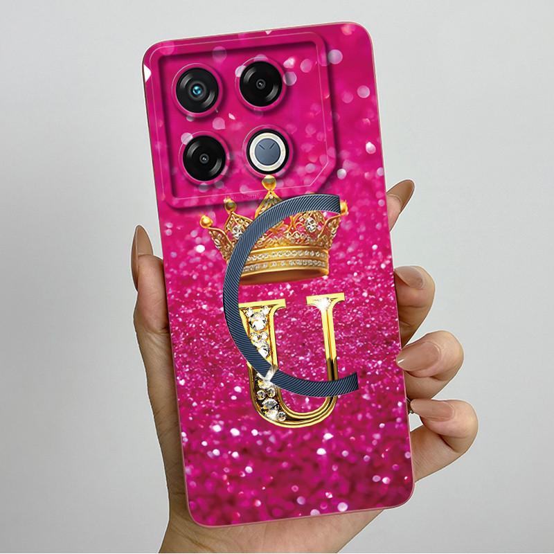 Для Infinix GT 20 Pro Чехол Роскошная Корона Буква Мягкий Силикон Задняя Крышка Для Infinix GT20 Pro GT20Pro Чехол Infinix X6871 Чехлы