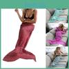 Plush Mermaid Tail Cocoon Blanket Knitted From Durable Acrylic Fabric For All Ages