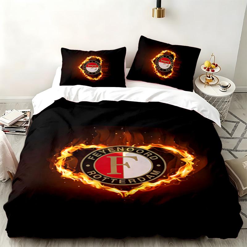 Feyenoord Rotterdam Комплект из 3 предметов Идеально подходит для спальни Удобный комплект постельного белья включает пододеяльник и две наволочки Идеальный подарок на день рождения или Рождество