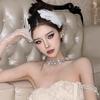 Yousheng 1Pair White Feather Hair Clip Ballet Style Faux Pearl Charm Artificial Swan Feather Hair Pins for Women Girls Wedding Bride Fashion Headpiece