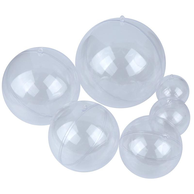 Plastic Round Ball Christmas Clear Bauble Ornament Gift Present Xmas Tree New